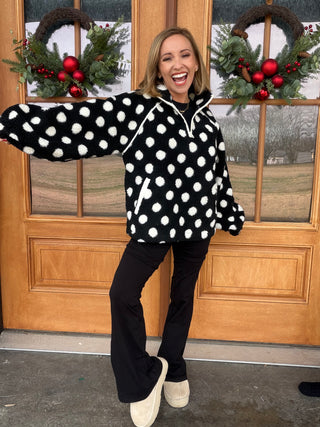 Polka Dot Sherpa Half Zip