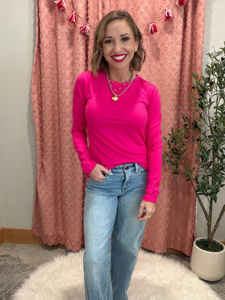 Hott Pink Basic Long Sleeve