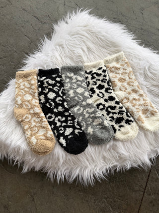 Leopard Fuzzy Socks