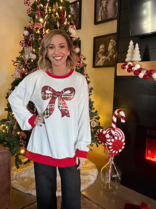 Sequin Bow Detail Top