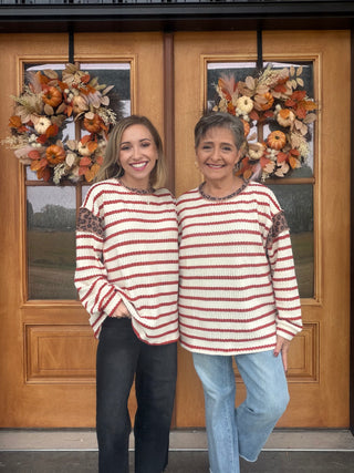 Rusty Striped Leopard Top