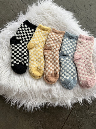 Checkered Fuzzy Socks