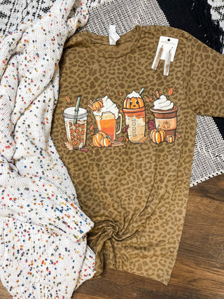 Leopard Coffee Fall Graphic Tee