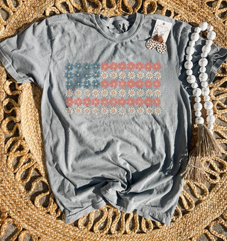 USA Flower Flag Tee