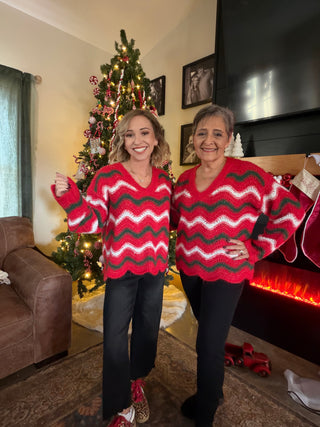 Christmas Wavy Stripes Sweater