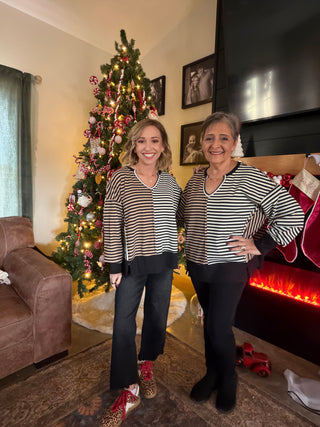 Merle Stripe Detail Top