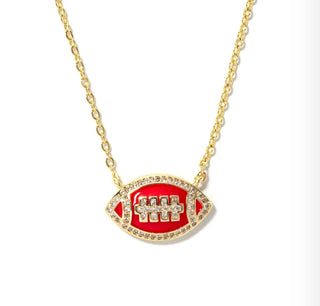 Red Football Bling Necklace