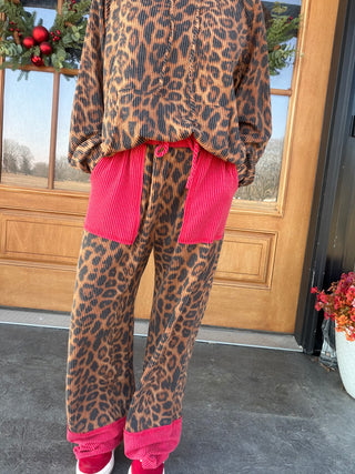 Out of your League Pant - Leopard&Red
