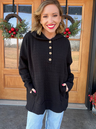 Everyday Essential Button Hooded Pullover