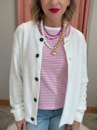 Linley Ivory Button Sweater