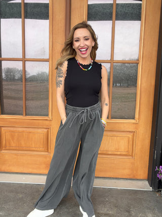 Black Lettuce Tank Top