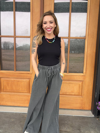 Black Lettuce Tank Top