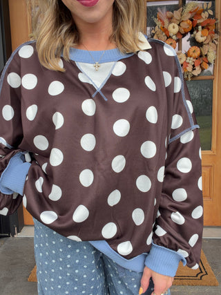 PolkaDot Contrast Top