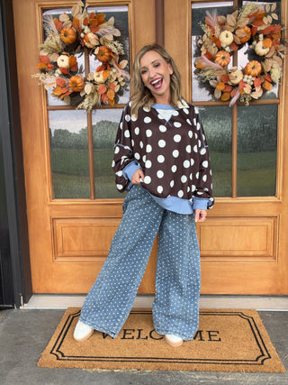 PolkaDot Contrast Top