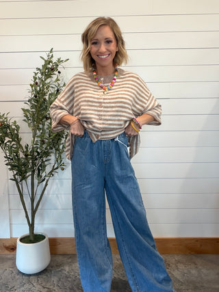 Denim Wide Leg Pants