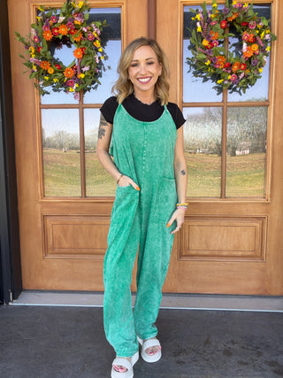 Weekend Wander Jumpsuit- Kelly